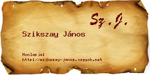 Szikszay János névjegykártya
