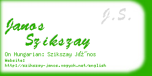 janos szikszay business card